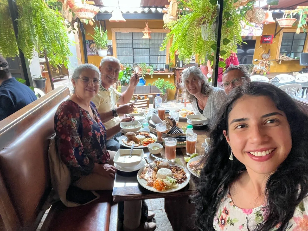 Students practising Spanish with locals
